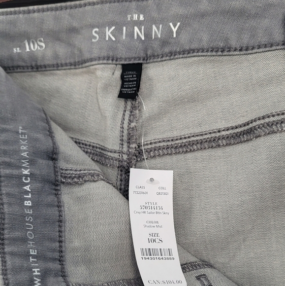 High-Rise Sailor Button Curvy Skinny Jeans Size 10S - Picture 6 of 15